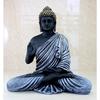 `Resin Meditating Buddha Showpiece | Home Decor | Idol Statue Figurine Murti | Tibetan Buddhist Statue - 14" Inches Height - Big Size (Grey)