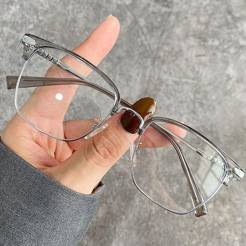 Деловые очки от близорукости с защитой от синего света для женщин и мужчин, ретро полуободковые очки HD для близи, компьютерная защита от радиации для глаз