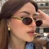 Модные Стильные Широкие Солнцезащитные Очки в Толстой Металлической Оправе Овальные Маленькая Рамка Высококачественные Подиумные Солнцезащитные Очки 2026 Новый Модель