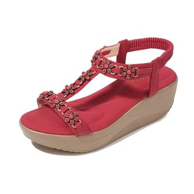 Модная обувь для женщин Летние женские сандалии Повседневные женские плоские Удобные Нескользящие Сандалии Женские Эластичная лента Клинья Обувь