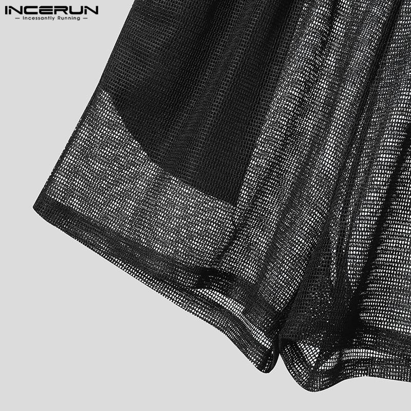 INCERUN Костюм из двух частей для мужчин с коротким рукавом, топы и шорты, комплекты, летние пляжные наряды, прикрытие