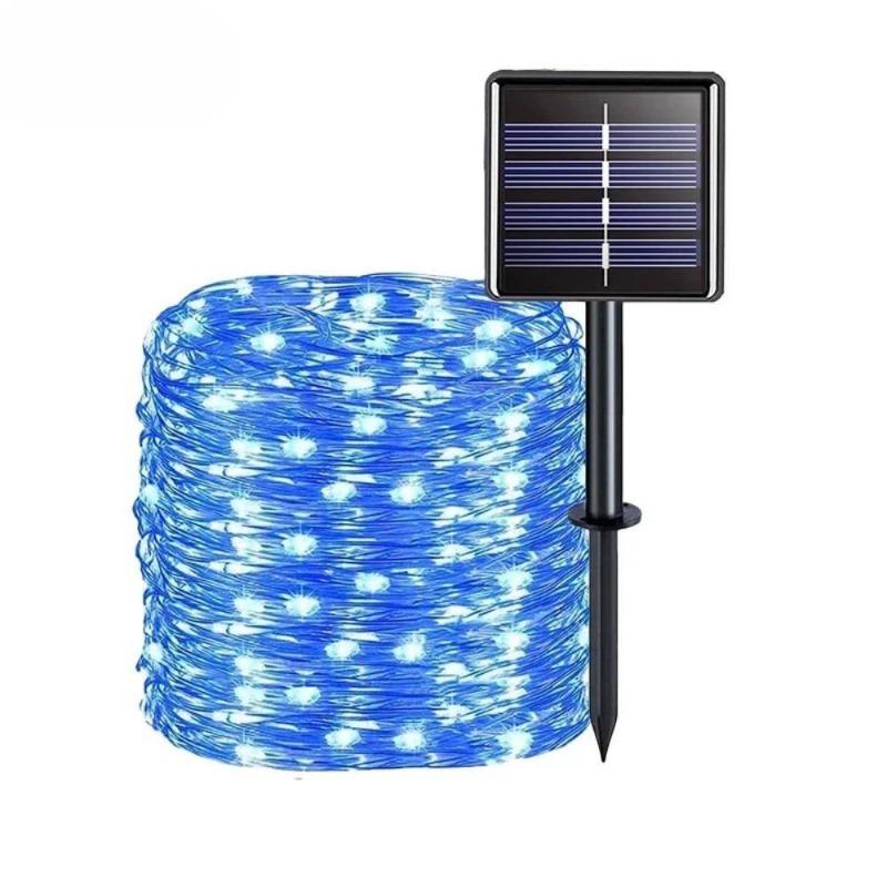 Солнечные гирлянды декоративные светодиодные водонепроницаемые уличные с солнечной панелью многоцветные для сада, заднего двора, рождественской елки