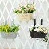 Over Fence Planters Metal Hanging Flower Pots Railing Fence Planters with Detachable Hooks for Garden Fence Home Balcony Terrace