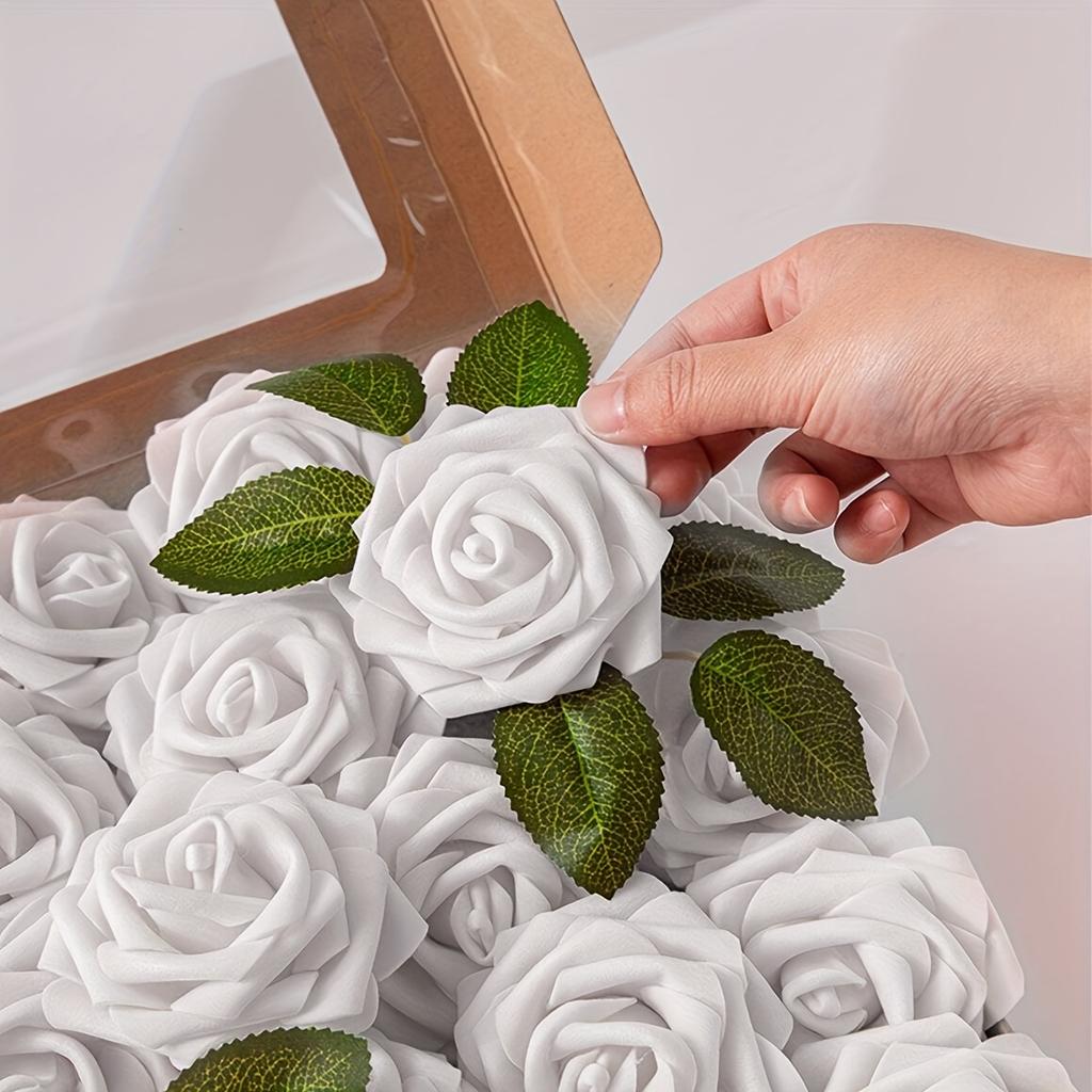 25pcs Artificial Flowers, Fake Flowers Roses W/stem For DIY Wedding Bouquets Centerpieces Arrangements Party Home Decorations