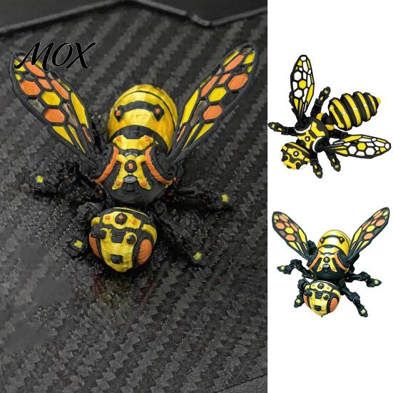 Articulated Robot Action Figure 3D Printed Bee Toy, Keychain Ornament, Posable Mechanical Customizable Poseable Insect Figurine for Desktop