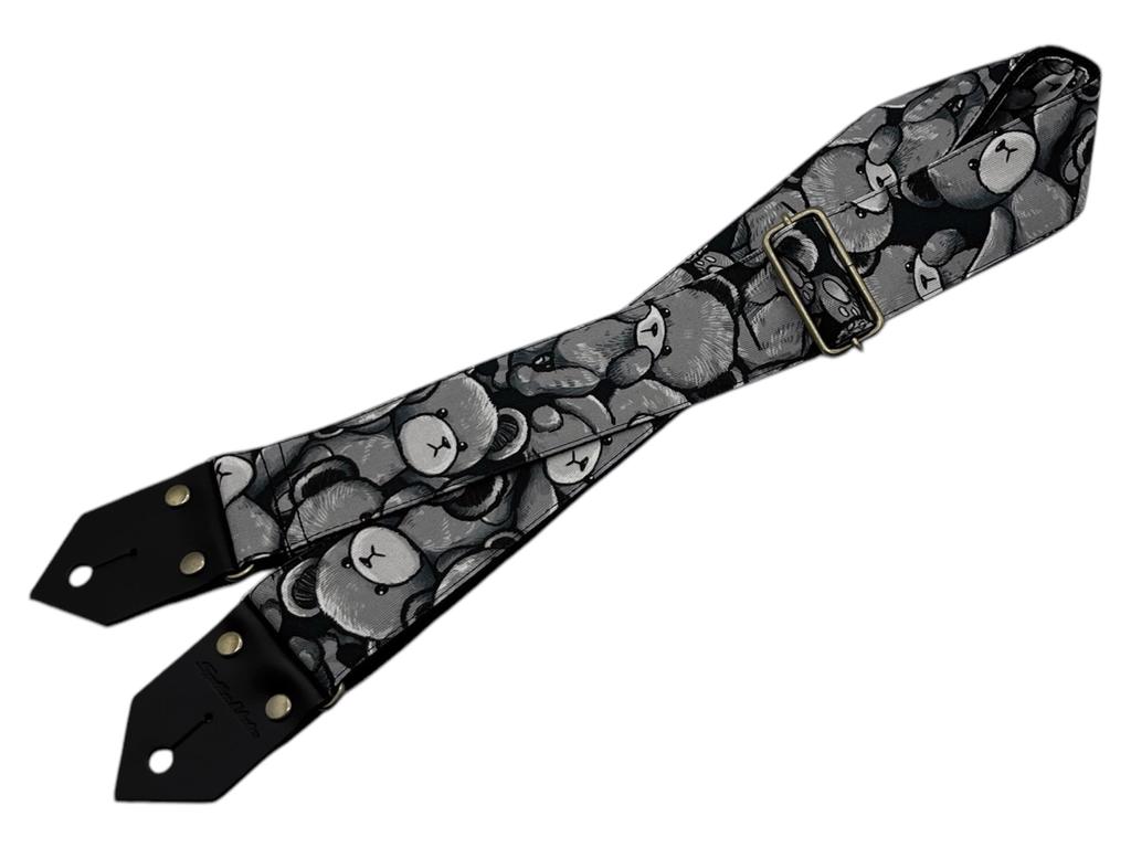 Spice Note Guitar Printing Fabric Made in Length Teddy Strap, Series, Japan, 820mm-1450mm, ver.2.0, ES-PP50NTB/BLK