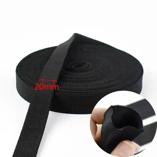 5/10 м 20-50 мм Черные нейлоновые стропы 1,6 мм толщиной Полая трубчатая лента Декоративная лента для одежды Аксессуары для шитья своими руками