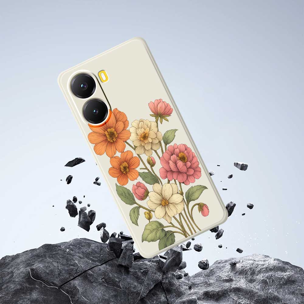 For Xiaomi Redmi Turbo 4 5G/Poco X7 Pro 5G Case Beautiful Flowers Pattern Printing Straight Edge TPU Phone Back Cover