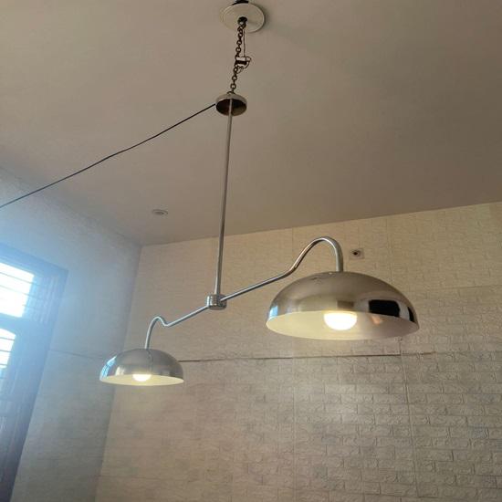 Подвесная люстра с 2 плафонами из хрома, современный подвесной светильник для столовой, кухни, гостиной