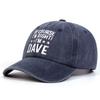 Unisex OF COURSE IM RIGHT IM DAVE Print Wash Baseball Caps Spring and Autumn Outdoor Adjustable Casual Hats Sunscreen Hat