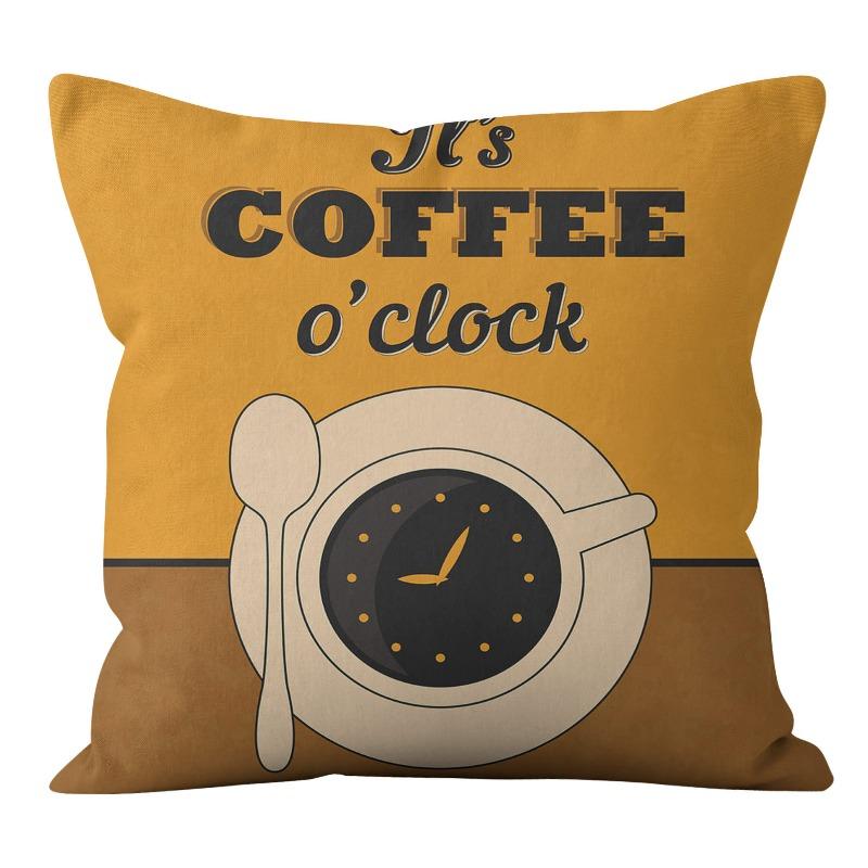 American Coffee Moment Linen Pillow Case Sofa Car Office Company Pillow Cushion Cover