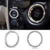 Горячий Серебристый Внедорожник Блестящий Круг Украшение для Автомобиля Кольцо Кнопки Запуска Бриллиант