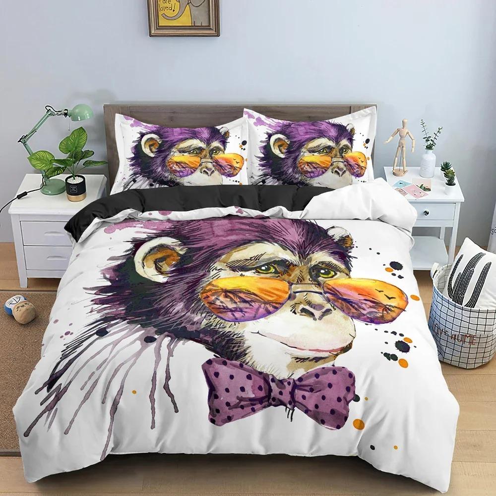 Мультяшный комплект постельного белья для питомцев Милые животные Пододеяльник с рисунком Чехлы для одеяла Двуспальный Кинг-сайз Покрывало с наволочкой Постельные принадлежности