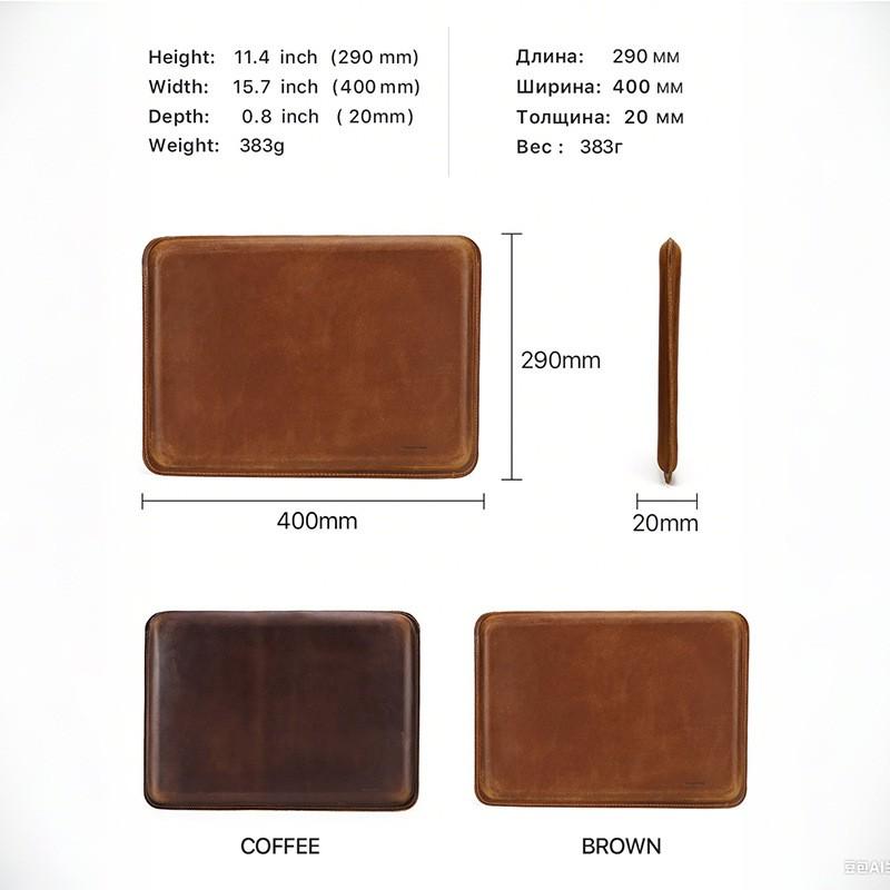Slim Genuine Leather Laptop Sleeve MacBook Pro 16-inch Air 13-16 Inch Protective Inner Case