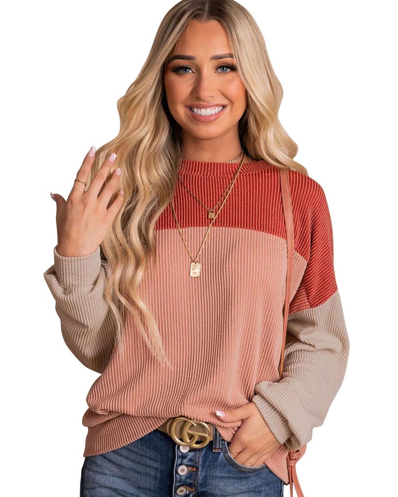 Azura Exchange Long Sleeve Ribbed Loose Top