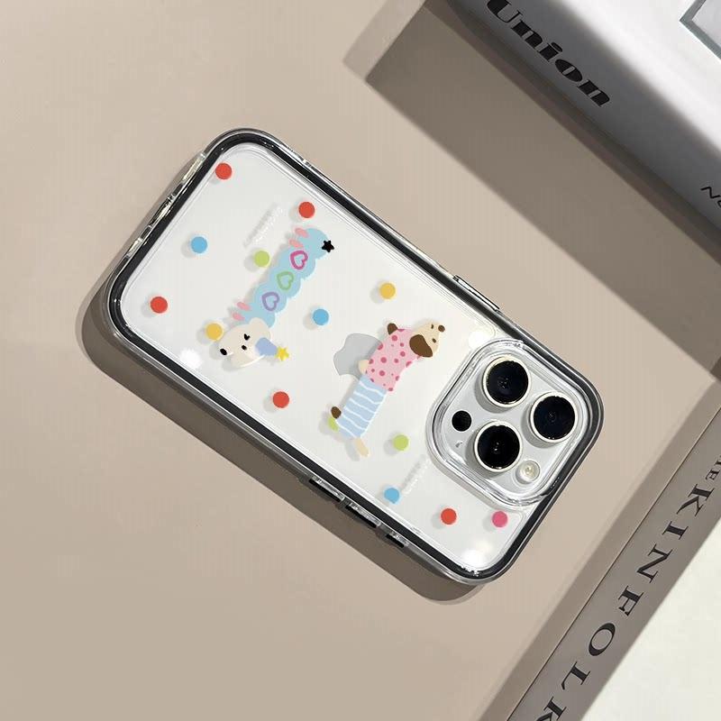 Мягкий прозрачный чехол для телефона с рисунком в горошек и таксой для Samsung Galaxy S26 Ultra S25 S23 FE S24 S22 Plus A57 A37 A55 A36 A15 A16