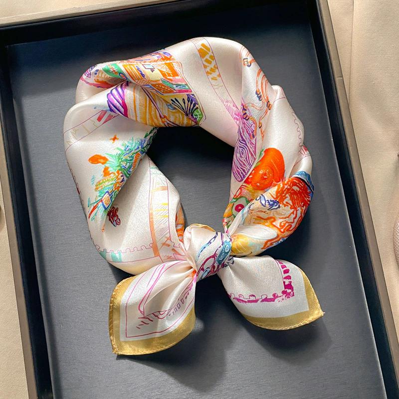 New 100% Natural Real Silk Scarf Women Bandana Square Scarves Wrap Kerchief Mulberry Fashion Luxury High Quality Hijab For Lady