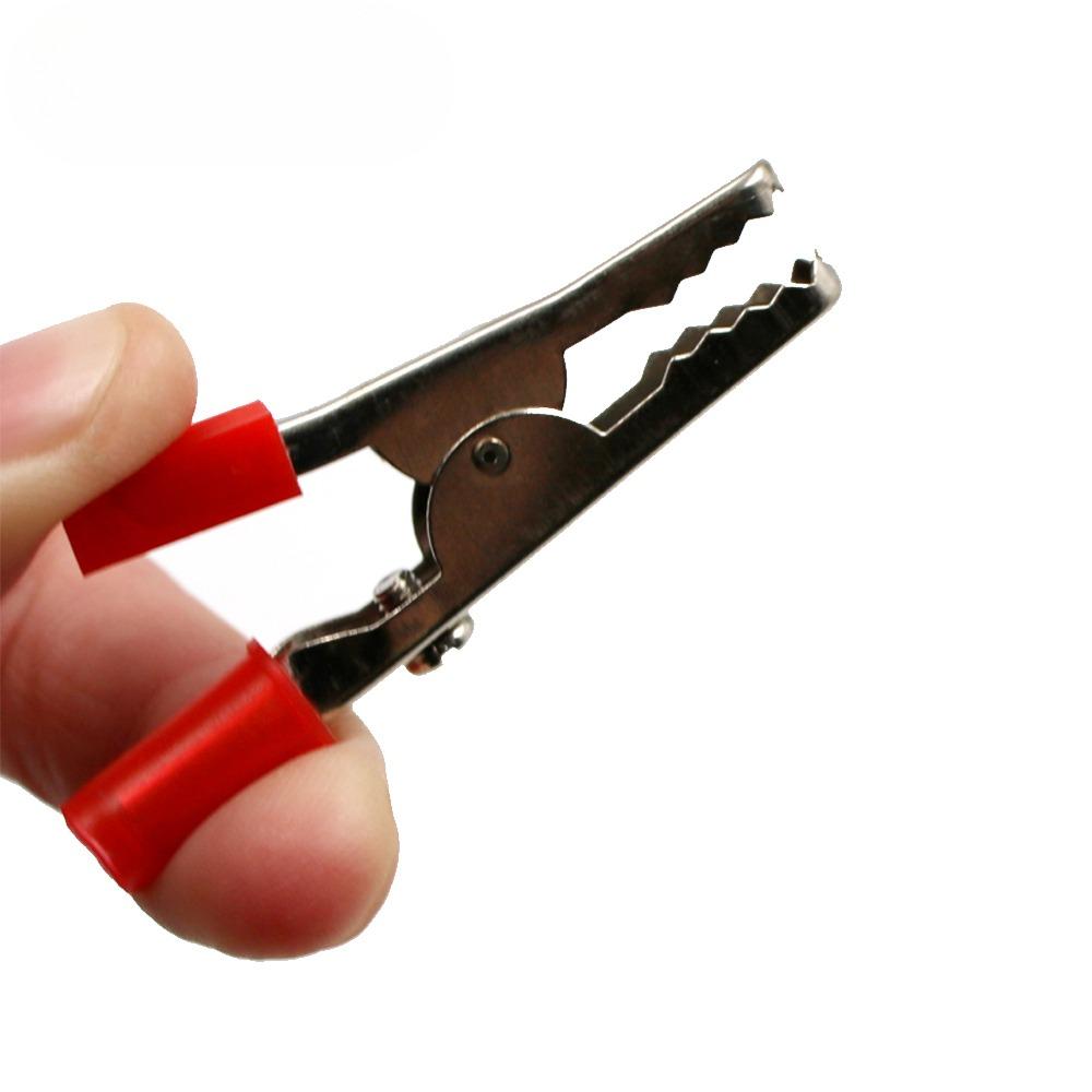 10pcs 50mm Plastic Handle Test Probe Metal Alligator Clips Connector Connect Socket Plug for Battery