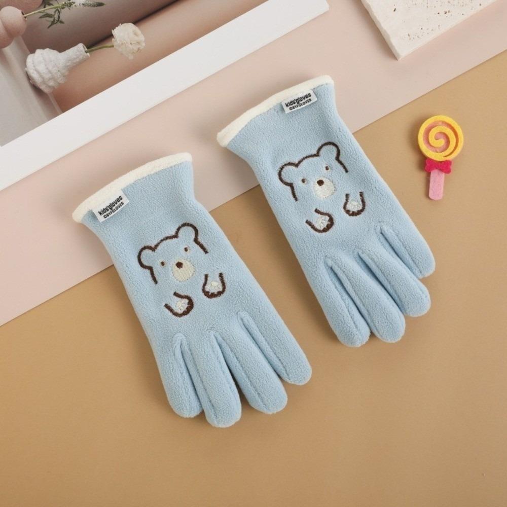 Plush Ski Gloves Polar Fleece Full Finger Gloves New Windproof Coldproof Gloves Autumn and Winter