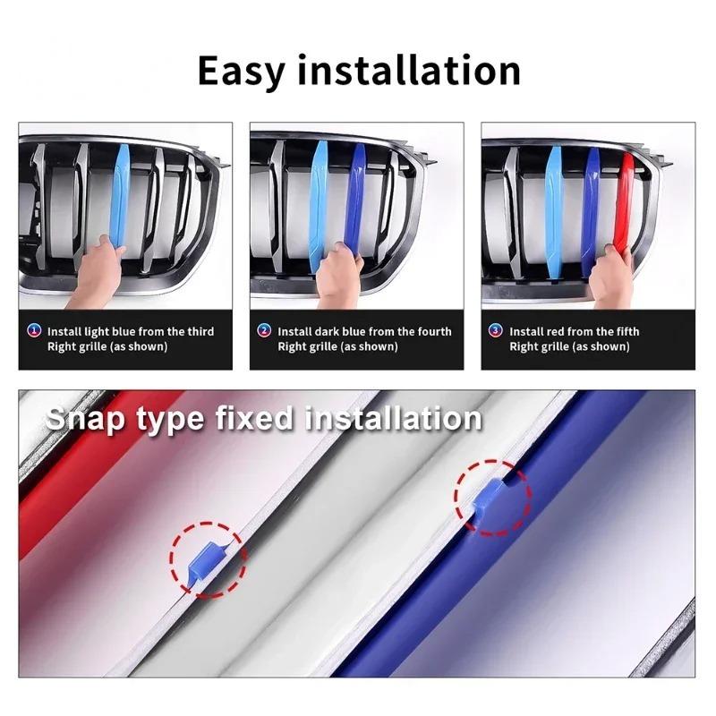 For BMW X1 IX1 U11 -2026 ABS Car Front Grille Stripes Covers Grid Strips Clips Trim Cover Car Accessories