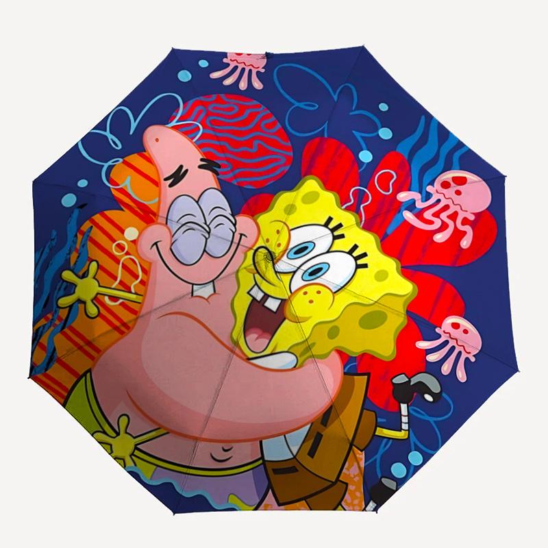1pc SpongeBob SquarePants and Patrick Star Automatic Open/CloseUmbrella,Compact Umbrella for Men & Women Day Gift.Z091