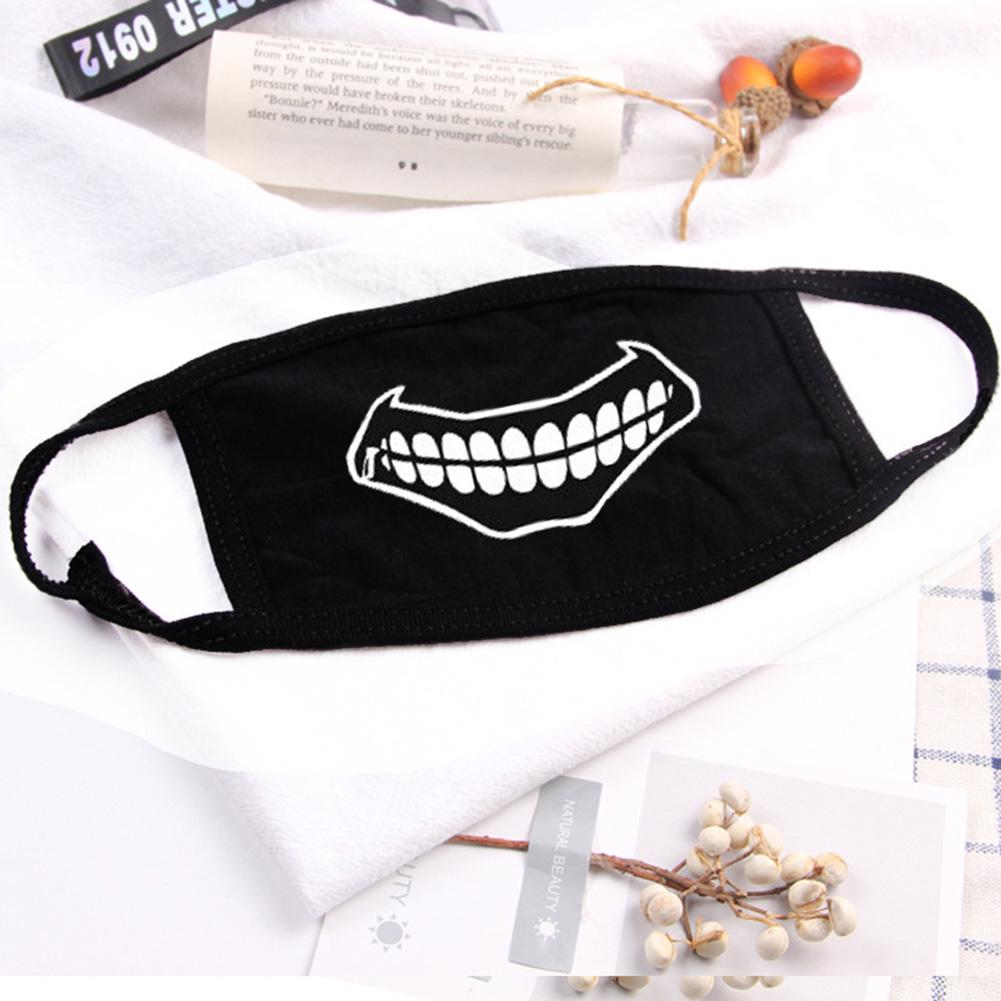 Женщины Мужчины Хлопок Маски Для Лица Шаблон Твердые Черные Маски Мода Симпатичные Половина Лица
