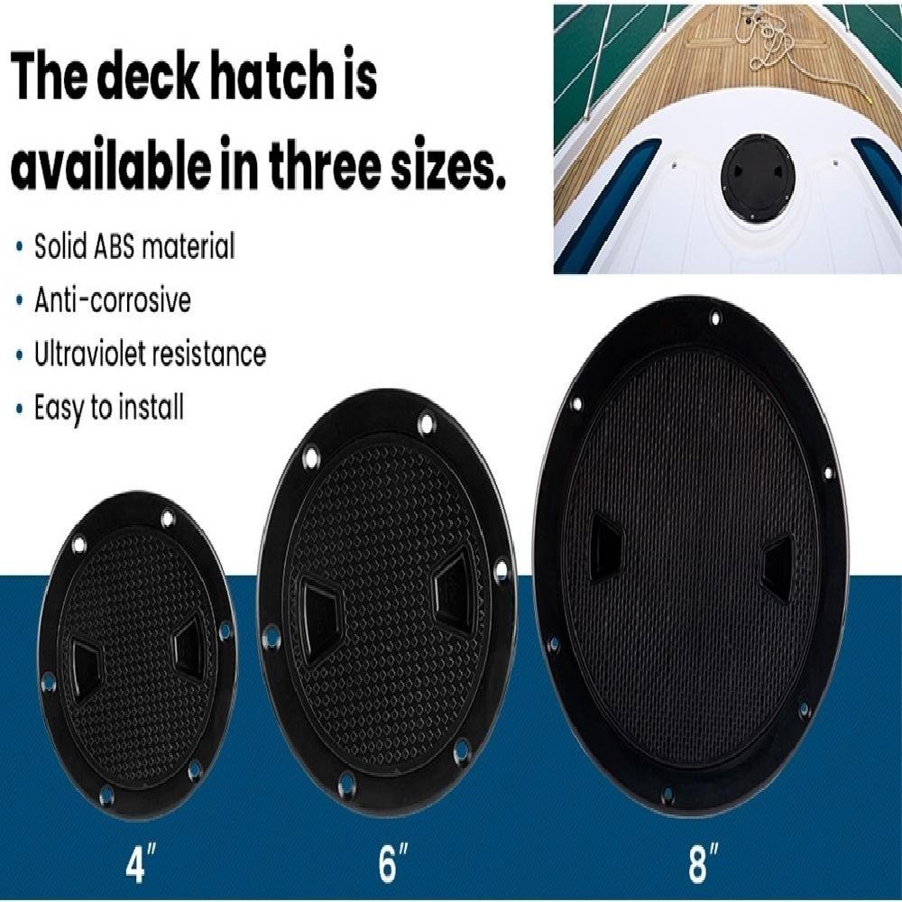 Черные круглые нескользящие смотровые люки - размеры 4", 6", 8" со съемной крышкой - откручивающаяся крышка люка из АБС-пластика для каяка, яхты, черная