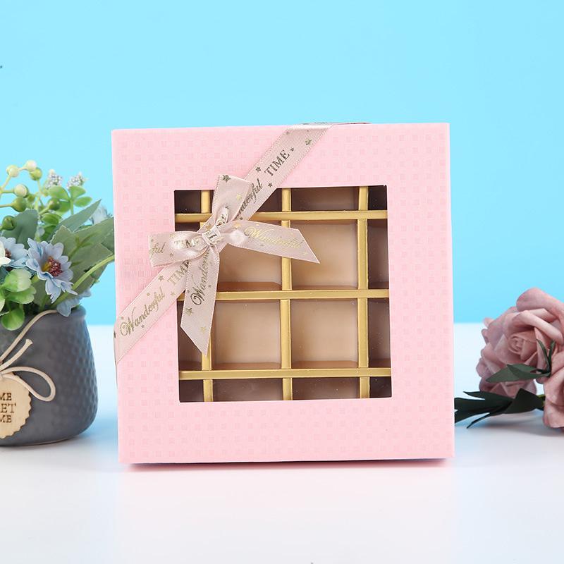 Chocolate Box Paper Gift Packaging Box With Clear Window Cookie Chocolate Gift Boxes Handmade Truffle Candy Case Party Supplies