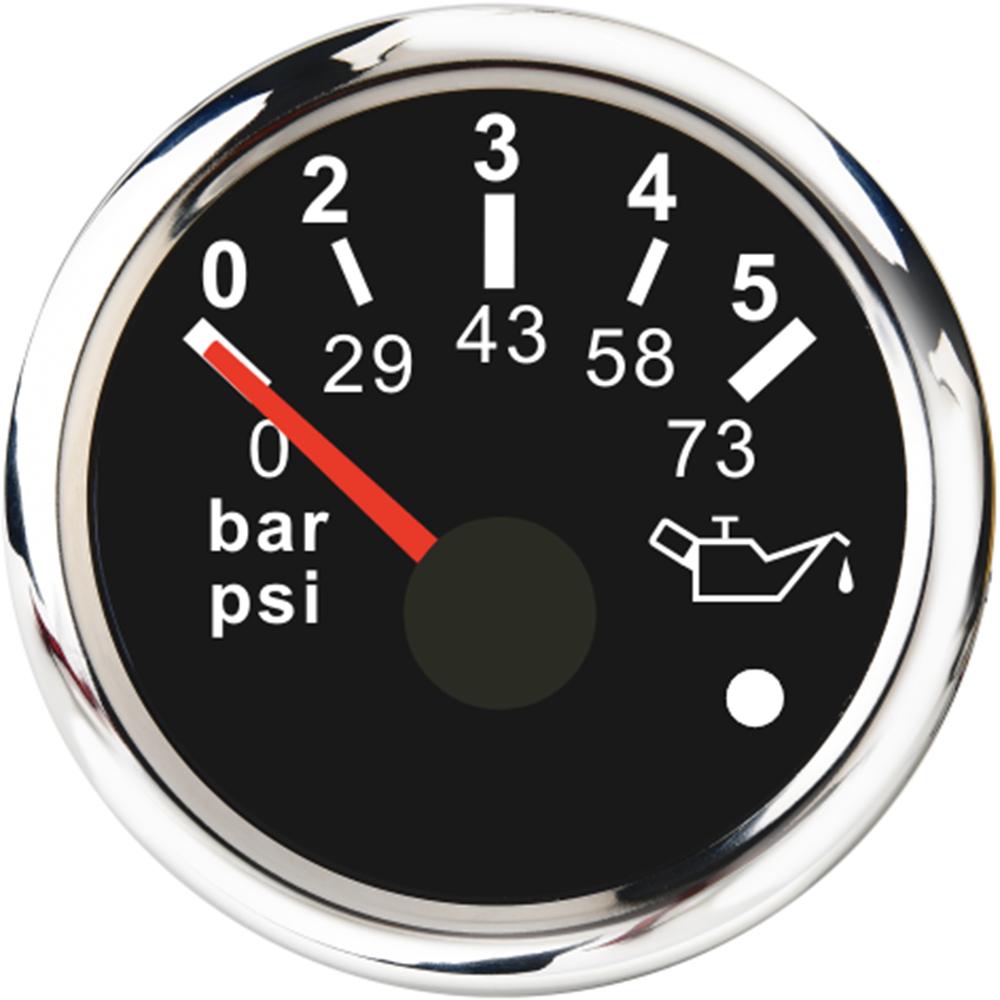 52MM Universal Car Oil Pressure Gauge 10Bar Oil Pressure Meter 10~184 ohms 1/8NPT Sensor For Car Marine Boat 12/24V