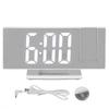 Digital Projection Alarm Clock for Bedrooms Large LED Display Mirror Projection Alarm Clock White