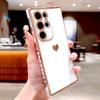 Роскошный мягкий силиконовый чехол с покрытием для Samsung Galaxy S25 S24 S23 S22 S21 Ultra Plus FE A52 A53 A54 A55 S 25 24 Love Heart Cover
