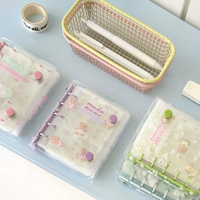 M5 Cute Double Buckle Transparent Pvc Binder Album For Photocard Sticker Storage