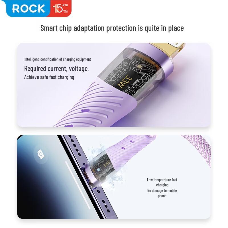 ROCK Z21 PD33W Transparent USB-C to Lightning Fast Charging Cable