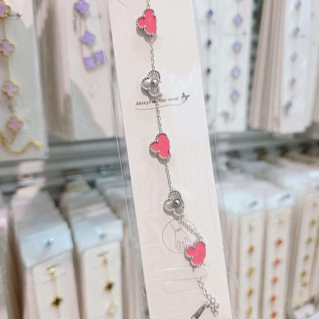 Двусторонний браслет «Пятицветник», «Четырехлистный клевер», титановая сталь, не выцветает, легкая роскошь, ювелирное изделие высокого класса