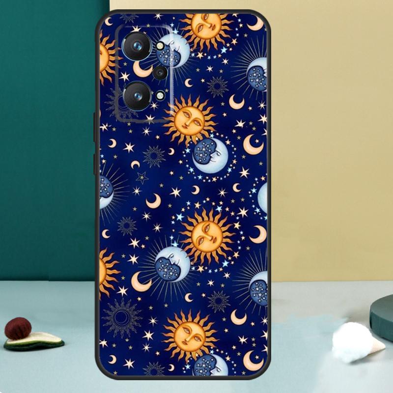 Винтажный чехол Луна и Солнце Звезды для Realme 13 12 10 11 14 Pro Plus GT 6 5 6T GT7 Pro C55 C53 C51 C21Y C25S C75 C67 C61