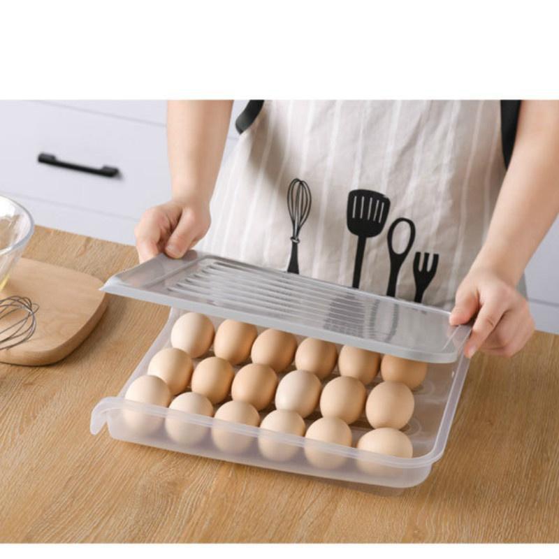Ящик для хранения яиц в холодильнике с крышкой, автоматический, вращающийся, раздвижной, пластиковый, прозрачный, может хранить утиные яйца, коробка для хранения