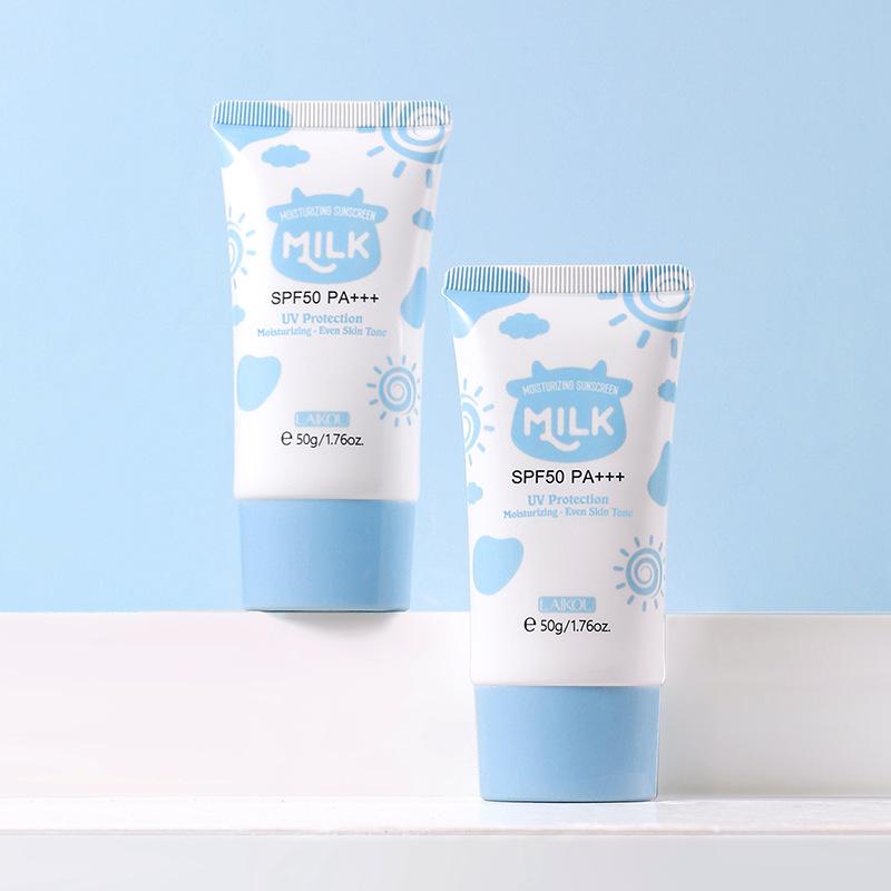 LAIKOU Milk Sunscreen 50+ Увлажняющий праймер Гиалуронат натрия Глубоко увлажняющий дневной солнцезащитный крем для сна