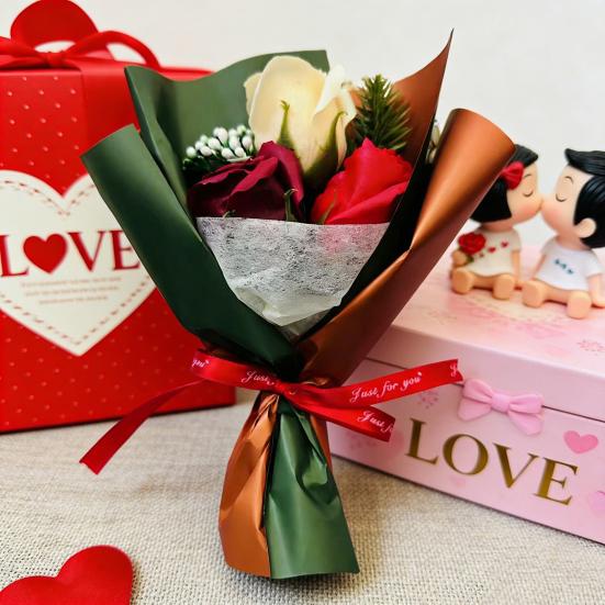 Букет из стабилизированных цветов для женщин, букет из искусственных вечных роз для Дня святого Валентина, Дня матери, Рождества, подарки на день рождения