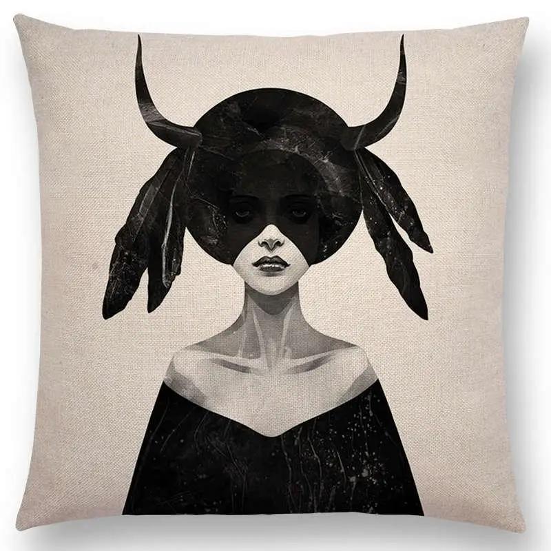New Black White Style Wonder GirlSofa Pillow Case Elegant Lady Miracle Beauty Portrait Noble Mind Gorgeous Ideas Cushion Cover
