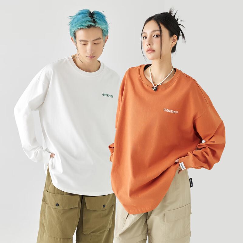 GOLFCROSS Shadow Logo Pure Cotton Long Sleeve T-Shirt