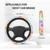 37-38 Steering Wheel Covers Korea Kpop Cute Cartoon Elastic Band Braid On The Steering Wheel Cover Colorful Car Accessories