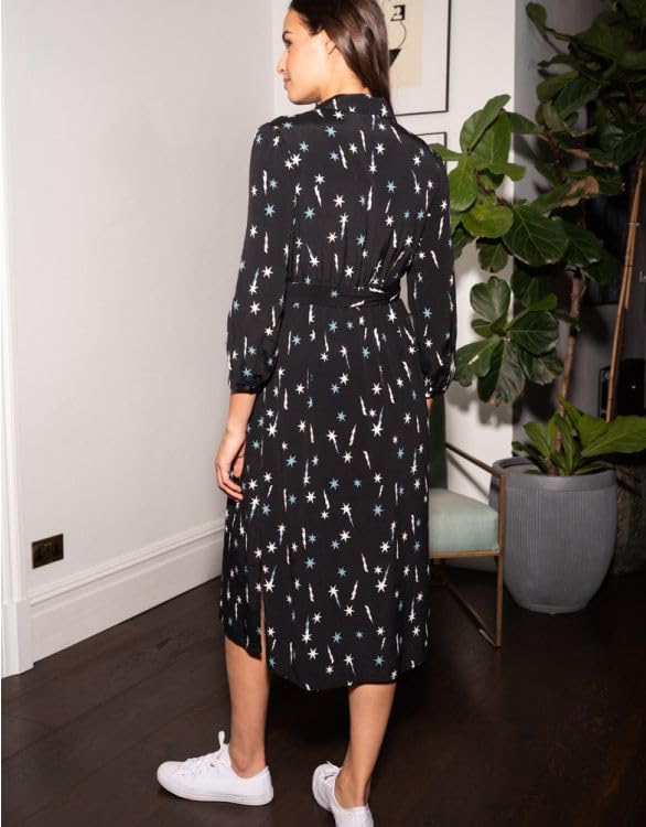 Casual Maternity Shirt Black Star Print [Serafin] Dress, Dress, ZIGGY, Women's,