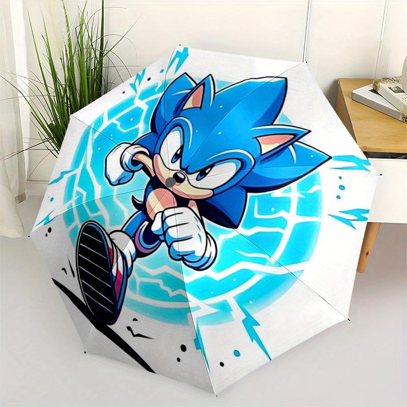 1pc Sonic Automatic Opening and Closing Umbrella - Lightweight 3-Fold Design, Suitable for Fans, Travel, Daily Use, Interesting Shape, Considerable Gi