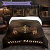 Rammstein Customized Name Text Bedding Set, 1 Duvet Cover & 2 Pillowcases Personalized Bedroom Gift