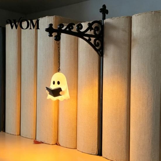 Indoor Accent Lighting for Nooks Ghost Bookshelf Light, Decorative Retro Lantern Library Decor, Warm LED Dark Academic Room Decor Reading Lamp