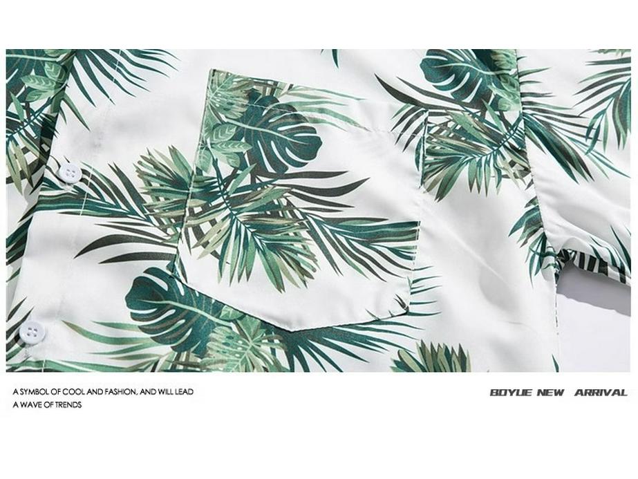 Men's Hawaiian Vacation Beach Shirt and Shorts Set