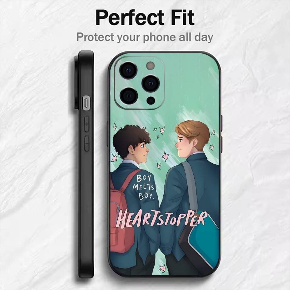 Чехол для телефона H-Heartstopper Никс для iPhone 17, 16, 15, 14, 13, 12 Plus, Max, Мягкий силиконовый, Черный