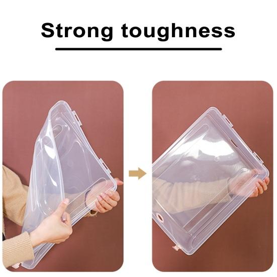 Shoe Storage Box Protect Ventilation Holes Design Transparent Space-saving Plastic Organizer Box for Home