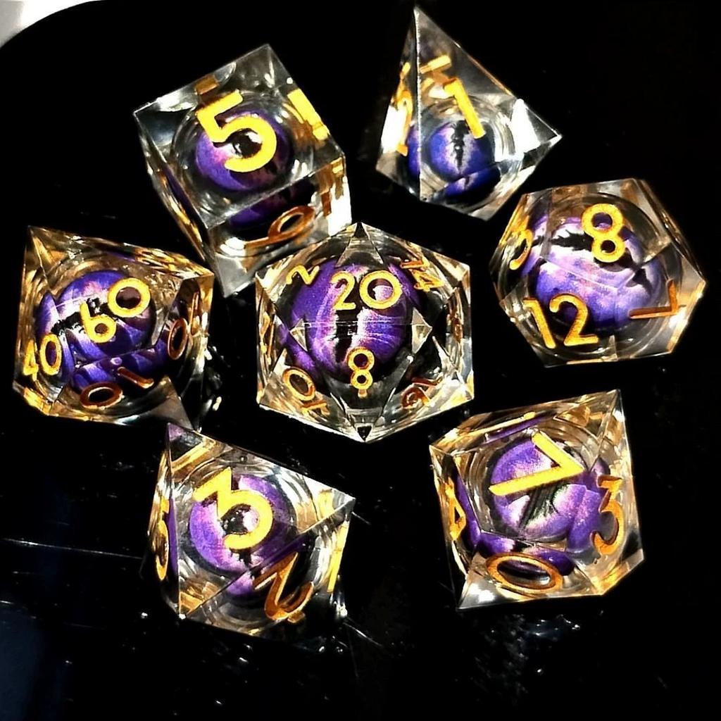 Pointed Resin Longan Movable Baldur's Gate Dice Set Dungeons & Dragons Board Game DND Cthulhu Running Group