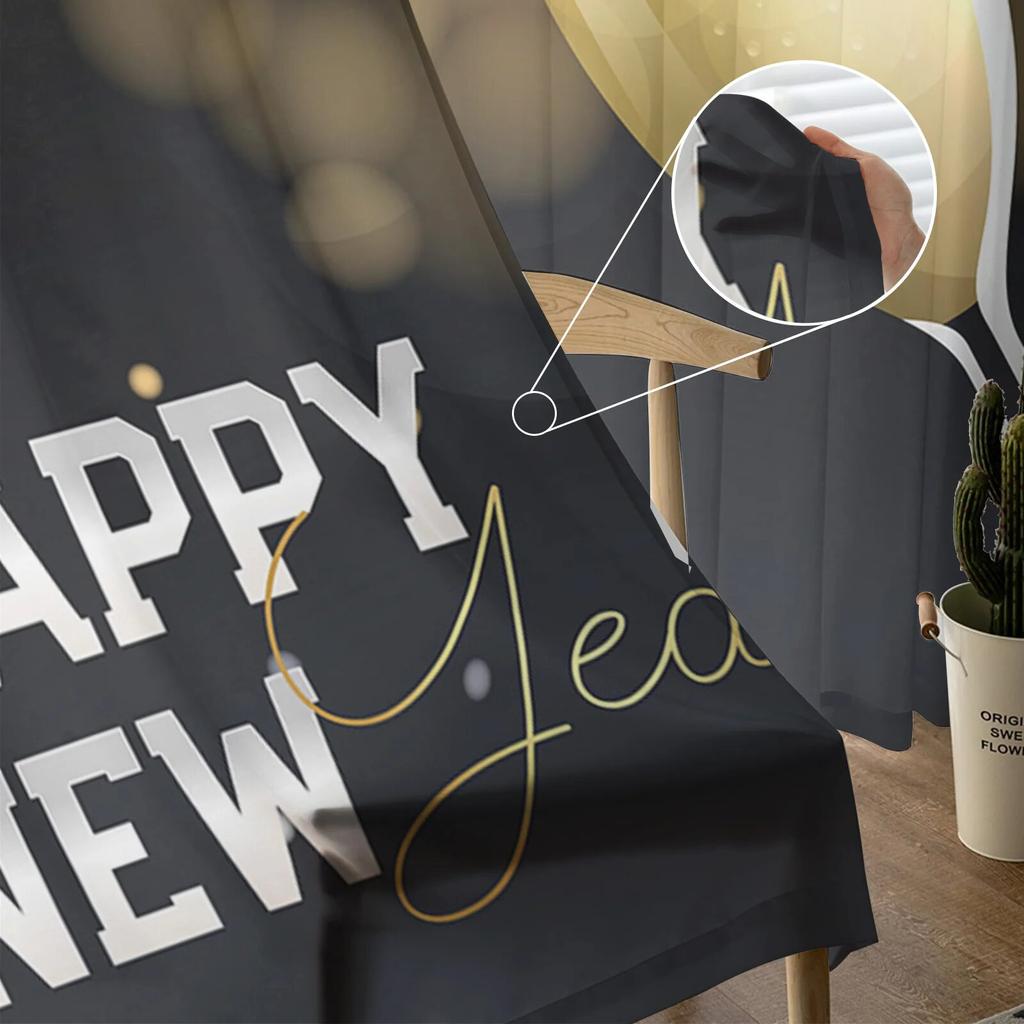 Зимние новогодние бокалы для вина, фейерверки, прозрачные шторы для гостиной, спальни, тюлевые занавески для кухни, вуаль, шторы, жалюзи, панели